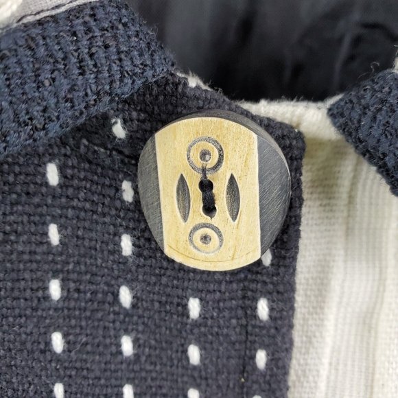 Parsley & Sage Womens Blazer Jacket Lining Button Down Black Cream Small Cotton - Picture 6 of 7